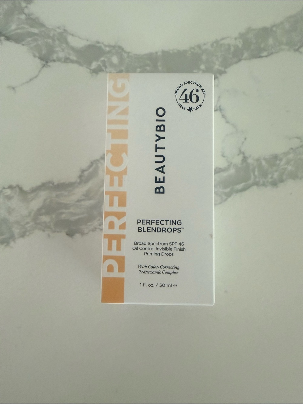 BeautyBio Perfecting Blendrops Priming Drops SPF 46 – White & Peach